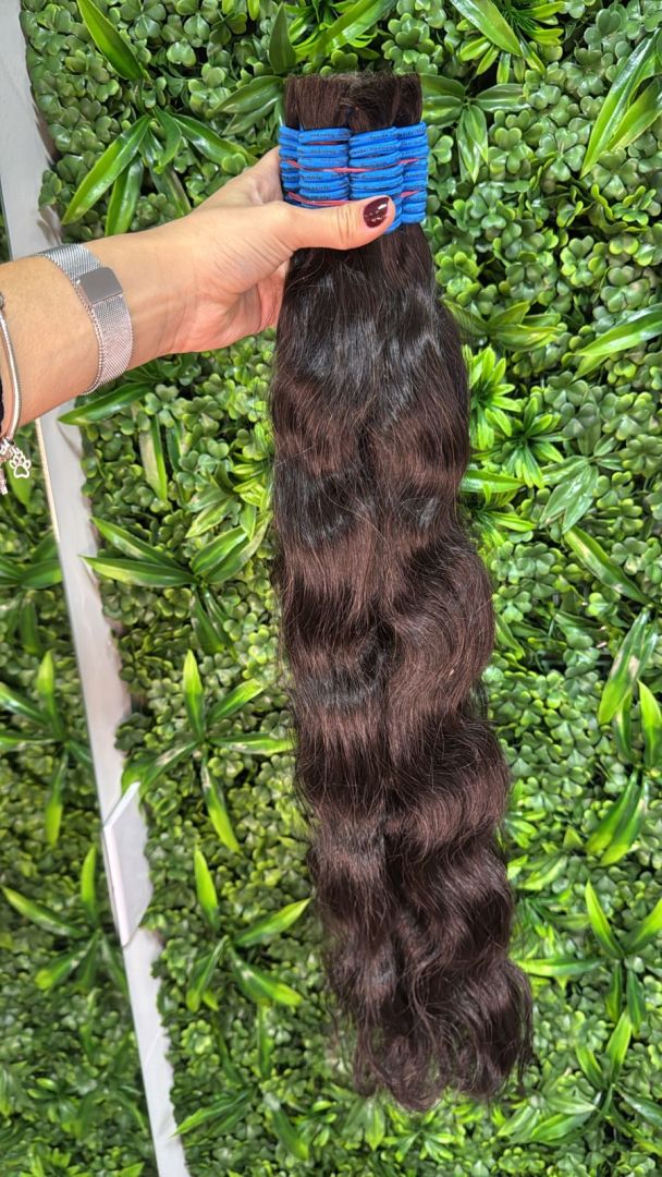 Cabelo Indiano Liga Azul Ondulado 75 cm